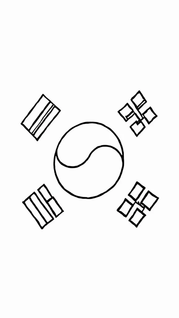 korean flag coloring page